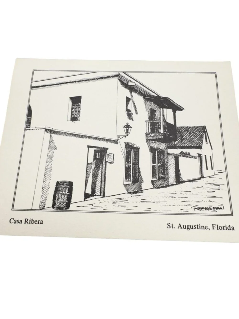 Historic St. Augustine Notes Chris Fredeman 1969 Set Of 12 Sketch Cards Box
